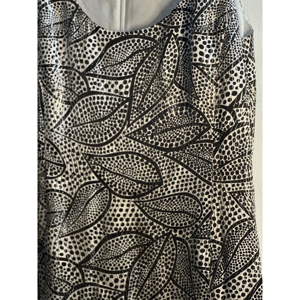 Tory Burch Womens Silk Blend Jacquard Sheath Dress Gold Black Elegant Shoulder 8 - Picture 4 of 9